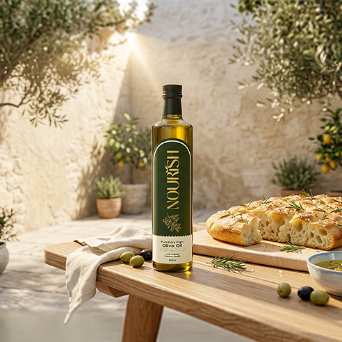 Classic Focaccia with Flaky Salt & Olive Oil Dip 